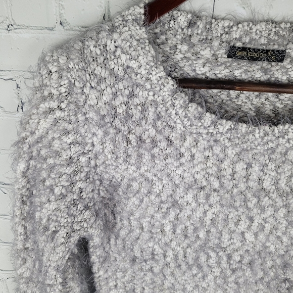 QED LONDON | scoop neck eyelash knit long sleeve ombre sweater dress - Picture 2 of 7